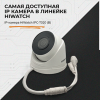 Камера видеонаблюдения HiWatch IPC-T020(B). Самая доступная IP камера в линейке бренда серии Eco